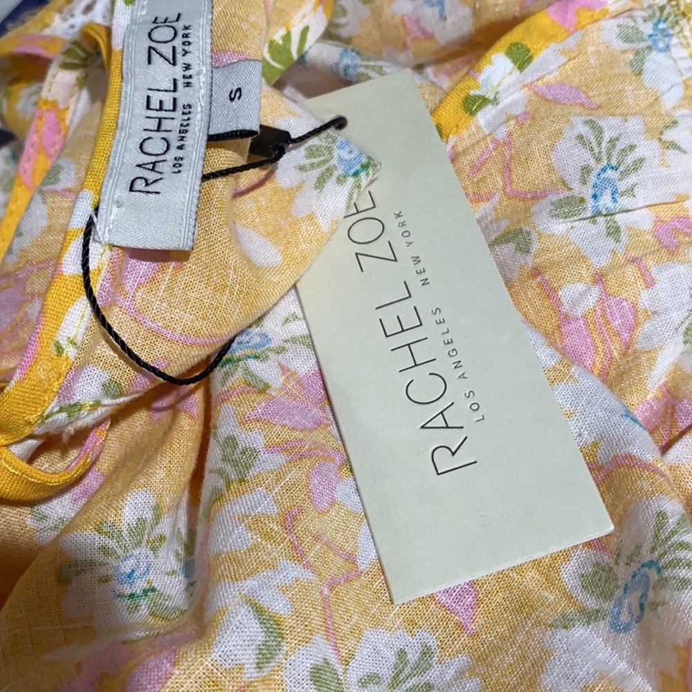 RACHEL ZOE Floral Print Plunge Neckline Blouse Size Small - Picture 11 of 11